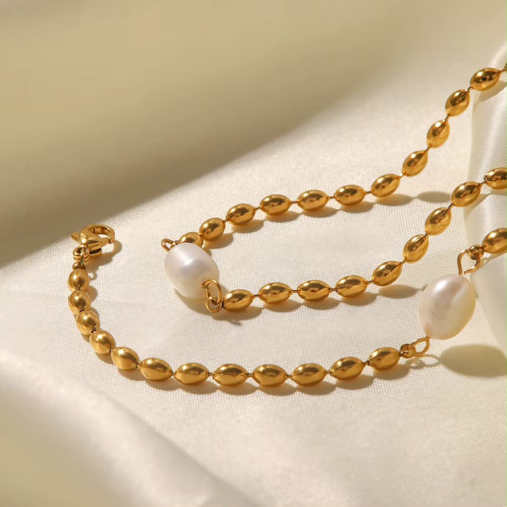 Aurélie – Gouden Armband met Parel